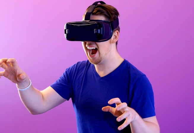 person using vr